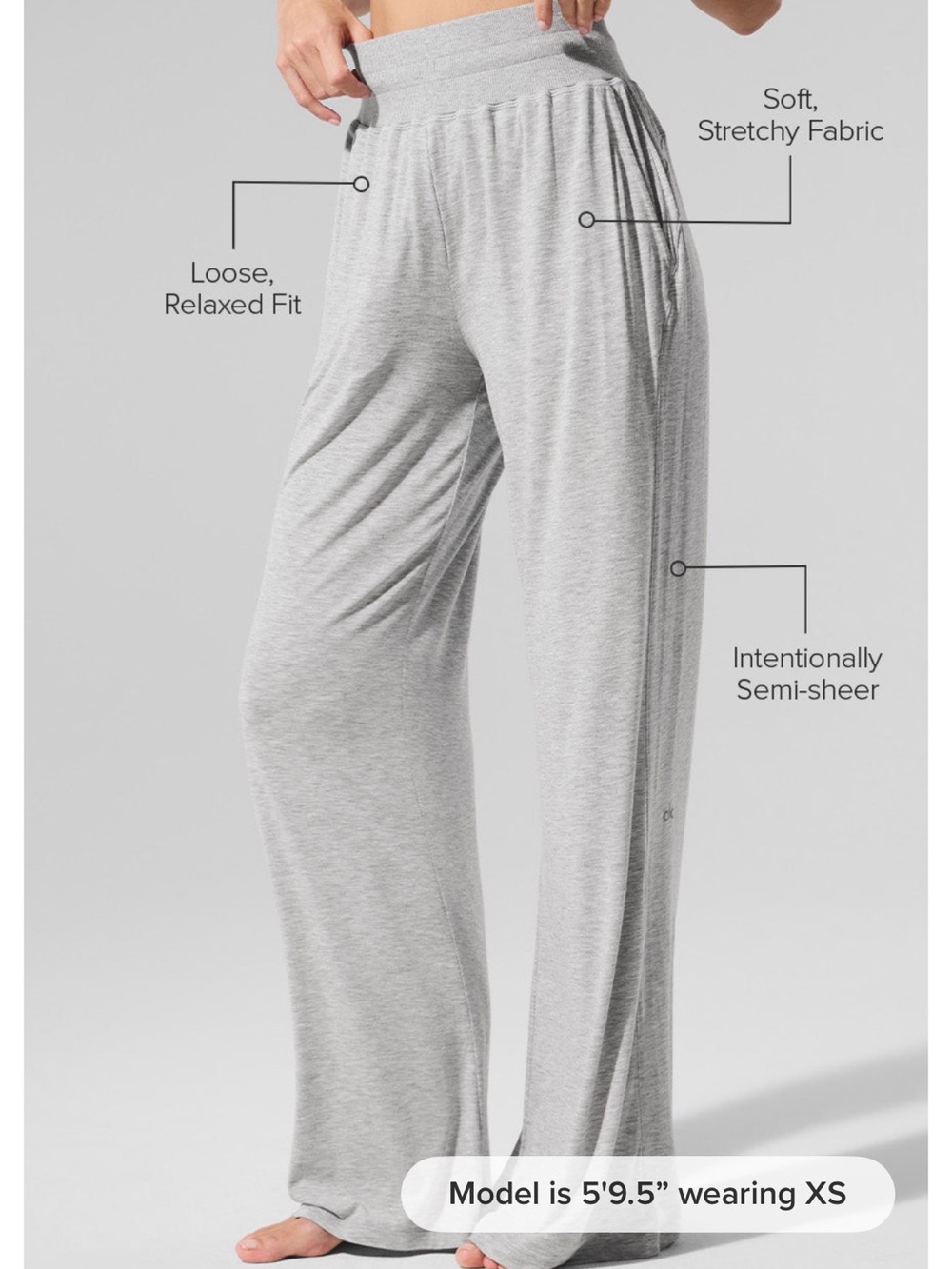 Semi-Sheer Delicate Lounge Flare Pant (Regular)
- Athletic Heather Grey small